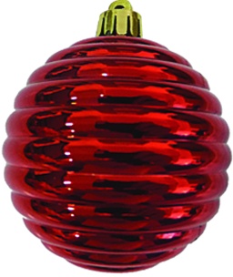 Shiny Ribbed Ball, 8cm