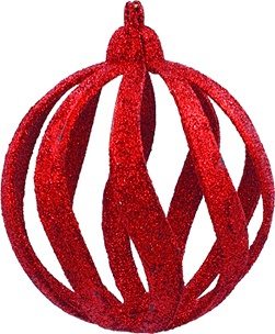 Hollow Glitter Lined Ball, 8cm
