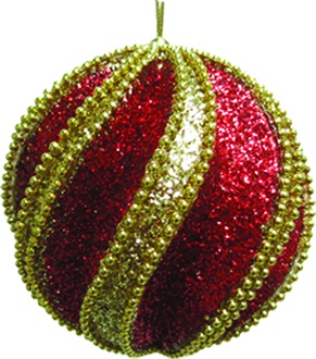 Glittered Bead Ball, 10cm