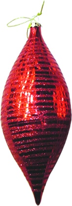 Glittered Striped Teardrop, 18cm