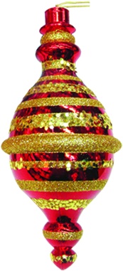 Glittered Striped Finial, 17.5cm