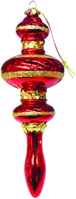 Glittered Striped Finial, 17.5cm
