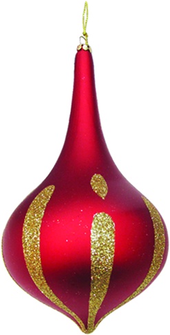 Matte Teardrop with Glittered Stripes, 20cm