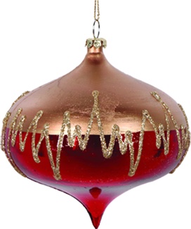 Glittered Onion Bauble, 10cm