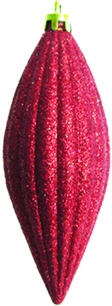 Fluted Glittered Teardrop, 13cm