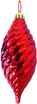 Shiny Ridged Oval Teardrop, 12cm