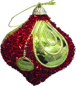 Ornate Tinsel Onion, 8cm