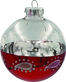 Paisley Banded Glass Ball, 8cm