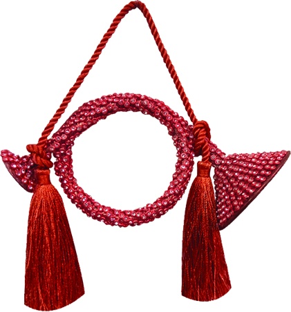 Tasseled Studded Round Bugle, 15cm