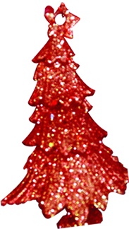Shiny Tree Ornament, 13cm