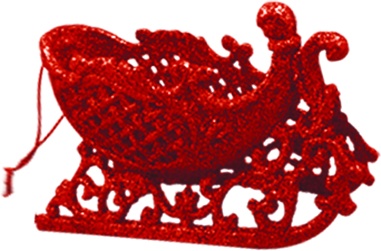 Sleigh Ornament, 11.5cm