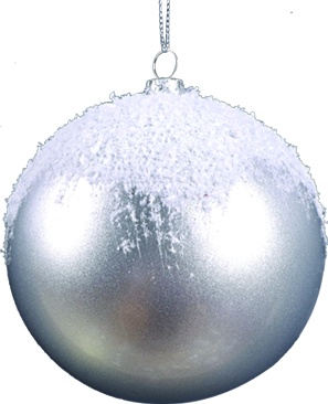 Plastic Snow Cap Bauble, 10cm