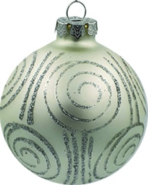 Scroll Patterned Glass Ball, 8cm