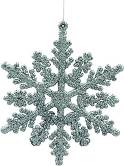 Glittered Snowflake, 10cm