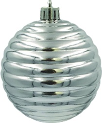 Shiny Ribbed Ball, 8cm