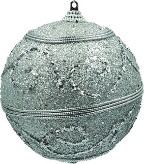 Glittered Patterned Ball, 10cm