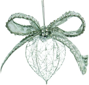 Wireframe Drop with Ribbon, 9cm