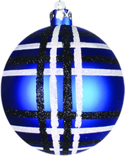 Glittered Plaid Striped Ball, 10cm