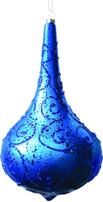 Glittered Scroll Onion Drop, 20cm