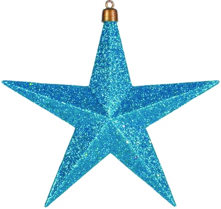 Glittered Star with Laser Glitter, 15cm