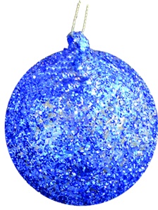 Glittered Studded Glass Ball, 8cm
