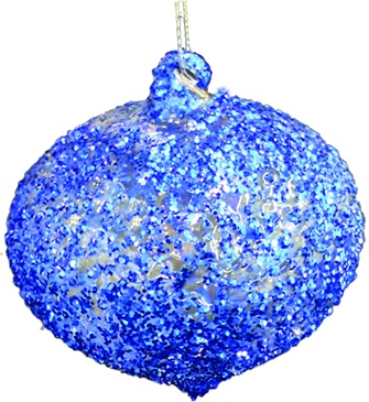 Glittered Studded Glass Onion, 8cm