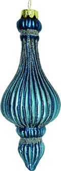 Glittered Glass Finial, 16cm