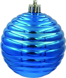 Shiny Ribbed Ball, 8cm