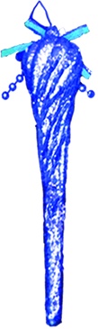 Icicle Teardrop Spiral Ribbed, 17cm