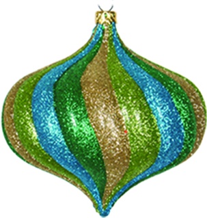 Glittered Swirl Striped Ribbed Onion, 10cm