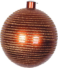 Glittered Horizontal Striped Ball, 12cm