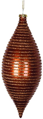 Glittered Ribbed Teardrop, 12cm