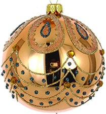 Glittered Decorative Glass Ball, 8cm