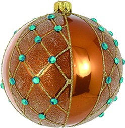Glittered Glass Bauble, 10cm
