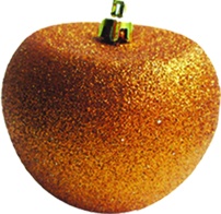 Glittered Dimpled Apple, 8cm