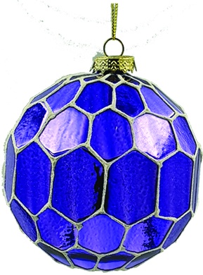 Glass Multi-Faceted Ball, 10cm