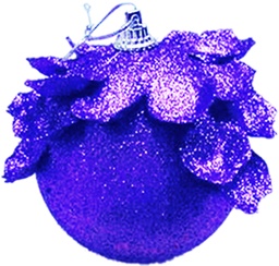 Glittered Leafy Ball, 8cm