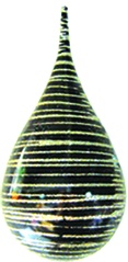 Glittered Striped Teardrop, 8.5cm