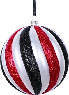 Glittered Swirl Ball, 10cm