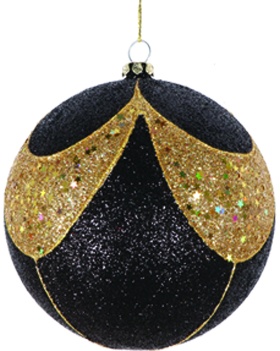 Glittered Plastic Bauble, 10cm