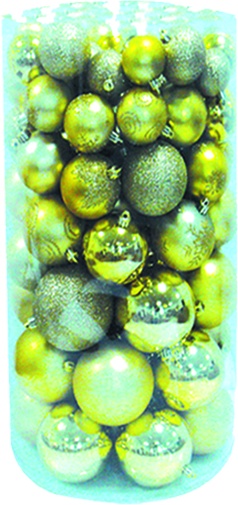 100pc Mixed Baubles, 5 to 10cm