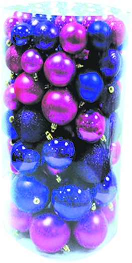 100pc Mixed Baubles, 5 to 10cm