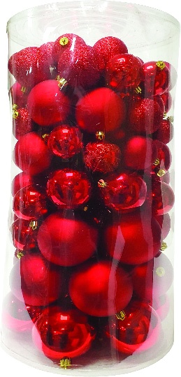 100pc Mixed Baubles, 5 to 10cm
