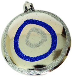 Glitter Disc Bauble, 8cm