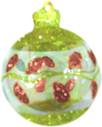 Clear Floral Stripe Glass Ball, 8cm