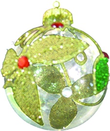 Clear Floral Glass Bauble, 8cm