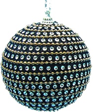 Rhinestone Ball with Beads, 8cm