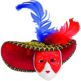 Ceramic Phantom Mask with Hat, 14cm