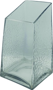 Rectangular Vase with Open Slanted Top, 23cm