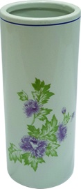 Ceramic Vase with Flower Design, 26cm